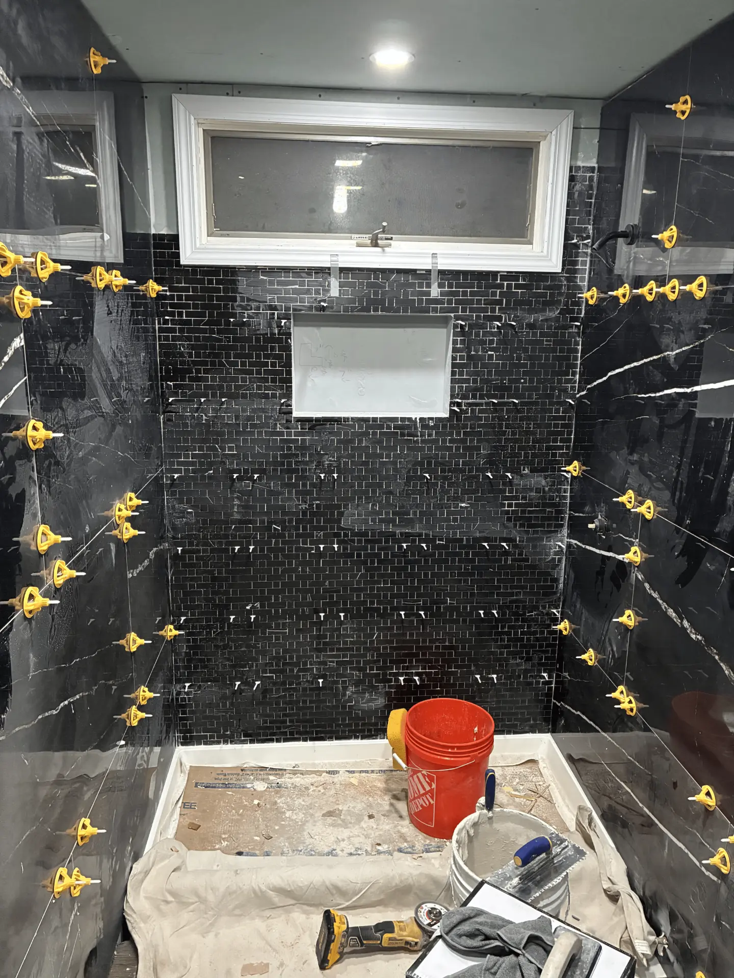 Black Tile Bathroom Renovation after